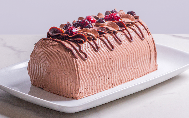 Rollo de chocolate con berry